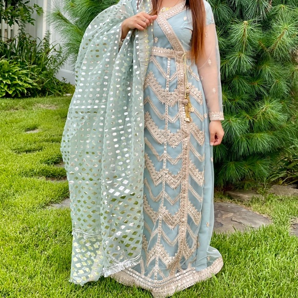 Beautiful maxi with fancy angrakha style stitching - Picture 1 of 1